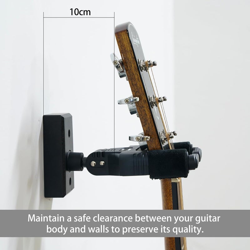 Sondery Guitar Wall Mount Hanger, Auto Lock and Adjustable Hook Holder for Acoustic and Electric Guitar, Ukulele, Bass, Banjo and Mandolin, Safely Cradles Nitro-Finished and High-End Guitars - Image 5